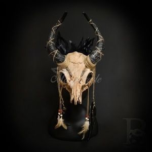 Halloween Mask Ram Skull Masquerade Horns Tribal